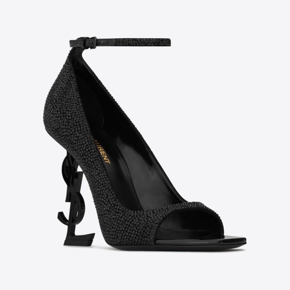 OPYUM OPEN-TOE PUMPS IN SUEDE AND RHINESTONES - Picture 5 of 5